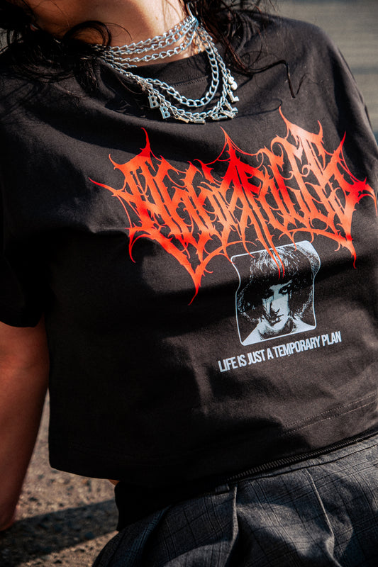 Black "LIJATP" Crop Top